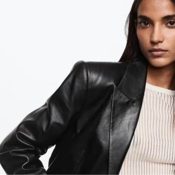 Yves Saint Laurent Rive Gauche Leather Blazer 36/4 - Picture 11 of 14